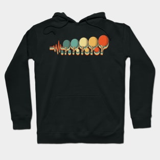 Retro Table Tennis Heartbeat Pingpong Paddle Hoodie